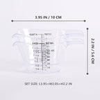 2 Pack Small Measuring Cups, 2oz/60ml Mini Measuring Cup with tsp/Tbsp/oz/ml Markings, Clear Easy-Read Scale for Kitchen, Resin, DIY, Beauty Mixing (2)