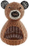 Bear Storage Basket Animal Basket Woven Organizer Decorative Bin PP Material With Open Front For Home Tidying Suitable for coffee tables shelves
