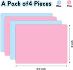 PABUSIOR Small Silicone Craft Mats 8"x 9.5": Heat Resistant Non-Slip | Nonstick Silicone Sheets 2 Blue & 2 Pink 4 Pcs - Silicone Pad for Epoxy Resin Glitter Slime Jewelry Nail Art DIY Projects