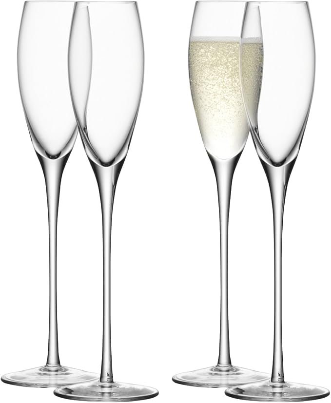 LSA International Wine Champagne Flute (4 Pack), 5.4 fl. oz., Clear