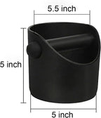 Coffee Knock Box, 5.5 Inch Espresso Knock Box with Removable Rubber Knock Bar and Non-Slip Base, Compact Coffee Grounds Container for Home Barista