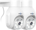 Hiseeu Wireless Camera Outdoor, 2.4G/5G 3MP WiFi Security Camera Color Night Vision, Pan&Tilt 360° View, Motion Detection, Siren/Motion/Light Alarm, IP66, Compatile NVR, No Monthly Fee