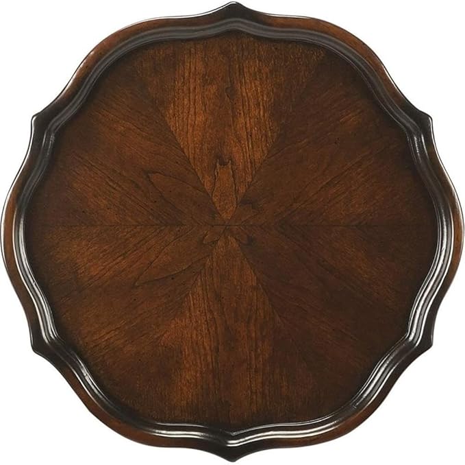 Beaumont Lane Traditional Wood Pedestal Plant Stand in Cherry Dark Brown