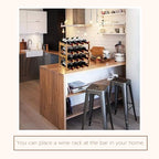 Bamboo Wine Rack, Sturdy and Durable Countertop Wine Storage Cabinet Shelf for Pantry - 4 Tiers 16 Bottle Wine Rack