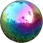 USHome Rainbow Home Garden Gazing Globe Mirror Balls, Polished Stainless Steel Shiny Sphere, Ideal As a Housewarming Gift (8 Inch)