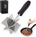 Stainless Steel Meat Chopper & Masher, 6-Blade, Full Grip, Dishwasher Safe