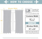 ChrisDowa Blackout Curtains 48 inches Long for Bedroom - 2 Panels Set Grommet Thermal Insulated Room Darkening Curtains for Living Room (Beige, 42 x 48 Inch)