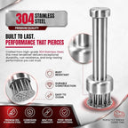 Stainless Steel Meat Tenderizer Tool with 21 Sharp Needles – Blade Tenderizer for Chicken, Beef, Steak – Heavy Duty Meat Pounder Hammer, Easy Grip Kitchen Gadget for Cooking & Chef Tools