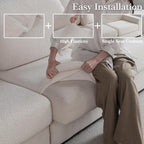 Couch Cushion Covers for Sectional Sofa, Stretch Soft Sofa Slipcovers Washable Wear-Resistant Universal Furniture Protector for Living Room(1 Piece Armrest Cover, Ivory)