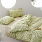 Green Botanical Comforter Set Twin Sage Green Floral Comforter Cotton Women Girls Matcha Green Floral Plant Quilts Garden Bohemian Sage Green Blanket Rustic Leaf Blossom Twin Bed Comforter