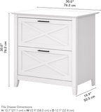 Bush Furniture Key West Lateral File Cabinet, Modern Farmhouse 2 Drawer File Cabinet for Home Office