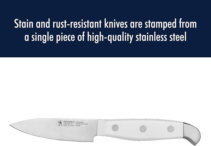 Henckels Statement 15-Pc Knife Set, Razor-Sharp, German Engineered, White | Informed by 100+ Years of Mastery. Dishwasher safe, Comfortable Grip Ideal for Everyday Cooking. High Quality Stainless Steel