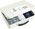 KYODOLED Off-White Safe Box with Digital Keypad Lock, Lock Box with Code for Personal Items, Metal Security Box for Cash, Passport, Ideal for Home, Office, Garage Sale, 11.8'' x 9.4'' x 3.5''