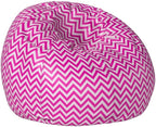 Posh Creations Bean Bag Chair for Kids, Teens, and Adults Includes Removable and Machine Washable Cover, Pattern Chevron Purple and White, 38in - Large