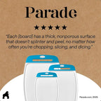 GORILLA GRIP BPA-Free Reversible Kitchen Cutting Board Set of 3, US Designed, Nonporous, Juice Grooves Catch Liquid, Slip Resistant Border, Dishwasher Safe, Durable Large Food Chopping Boards, Aqua