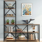 Tribesigns 9 Shelves Bookshelves, Industrial Ladder Corner Etagere Bookcase, Rustic 6-Tier Display Open Shelf Storage Organizer for Living Room
