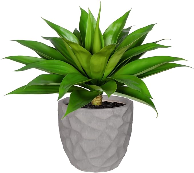 Fake Plants Artificial Agave Plants Indoor, UV Resistant Fake Agave Planters Outdoor Decorating.Artificial Plants for Outdoors Decor(1Pack,22') Spring Decorations for Home
