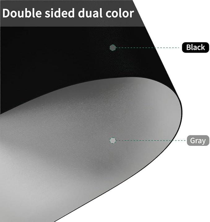 Leather Table Pad,1.8mm Thick,40x78 Inch,Dining Table Pad,Table Pads for Dining Room Table Rectangular,Table Protectors for Rectangle Tables,Dining Table Cover(Black+Gray,40x78)