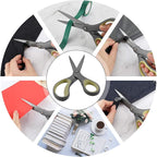 LIVINGO 8" Titanium Non Stick Scissors 2 Pack Paper Cutting Shears | Sharp Stainless Steel Blade, Smooth Comfort Grip, Tape Paper Cardboard Cutting, Office School Supplies, Green Yellow