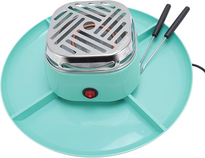 JTLB Indoor Electric Smores Maker with 4 Detachable Trays Adjustable Temperature Tabletop Chocolate Roaster for Party Gathering (US Plug 120V)