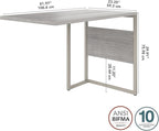 Bush Business Furniture Hybrid Desk Return/Bridge, 42W x 24D, Platinum Gray