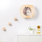 Cat Shelves - 3 Steps, Wall Climbing Shelf with Plush Covered Bed, Large Cats Set