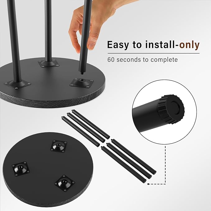 Plant Stand Indoor 2 Pack: Corner Wood 20 Inch Plant Stand Mid Century Modern Decor - Small Round Plant Table for Indoor Plants - Outdoor Plant Holder for Patio Living Room Bathroom Office (Black)