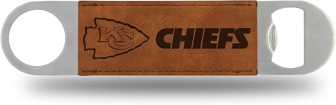 Rico Industries NFL Laser Engraved Bar Blade Faux Leather Laser Engraved Bar Blade - Great Beverage Accessory for Game Day
