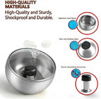 Upgraded Stainless Steel Espresso Knock Box Coffee Knock Box with Glass Lid and Magnetic Removable Knock Bar, Holds 20Double Espresso pucks & Coffee Grounds (Silver)