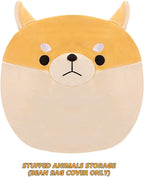 Stuffed Animal Storage Bean Bag Chair Cover for Kids Yellow Dog Shiba Inu Bean Bag Chair for Girls Large Size Toy Organizer Cover Only Without Filling