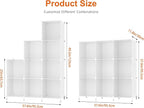 HOMIDEC Closet Organizers and Storage, 9 Cube Storage Organizer, White | Portable Closet Organizer System, Storage Cubes Shelves, for Bedroom, Kids Room, Bathroom, Wardrobe, Clothes Rack