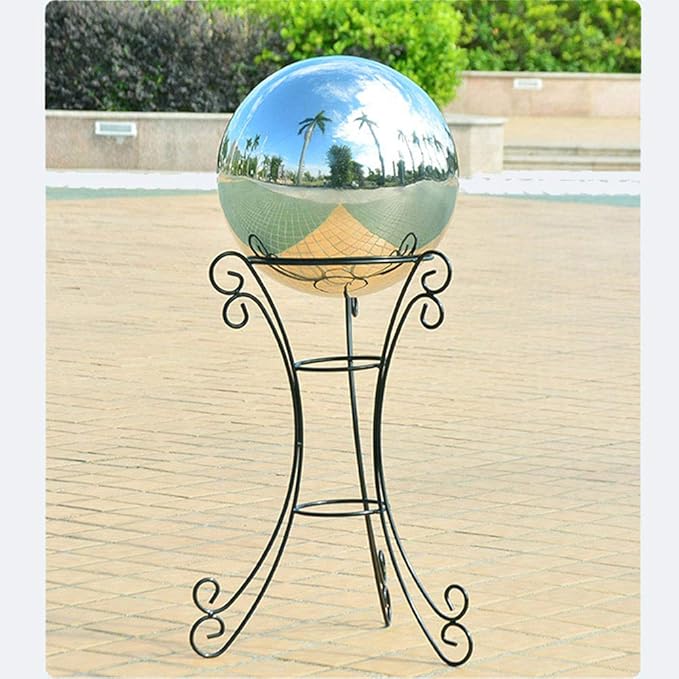 4pcs 5in/6in/8in Diameter Gazing Globe Mirror Ball,Silver Stainless Steel Polished Reflective Smooth Garden Sphere,Colorful and Shiny Addition to Any Garden or Home