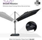 PURPLE LEAF 8 Feet Patio Umbrella Outdoor Cantilever Square Umbrella Aluminum Offset Umbrella with 360-degree Rotation for Garden Deck Pool Patio Black