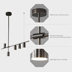 Siittoo 39" Modern LED Pendant Light, Dimmable Black Kitchen Island Light | 35W Adjustable LED Pendant with Remote, 3000K-6000K Dimming for Kitchen Island, Dining Room & Office