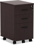 Alera ALEVA572816MY 15.88 in. x 20.5 in. x 28.38 in. Valencia Series 3-Drawer Mobile File Pedestal - Mahogany