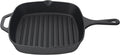 Jim Beam , Pre Seasoned Cast Iron Square Skillet with Ridges, 16", Black