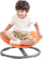 Sensory Spinning Chair for Autism Kids Sit and Spin Chair for Kids ADHD Chair Training Body Coordination Kids Swivel Chair Autism Sensory Products (Orange)