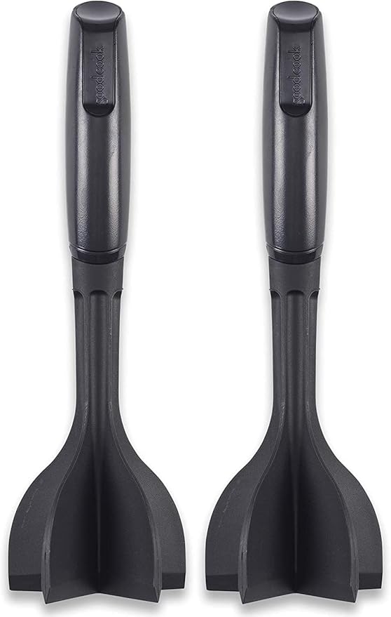GoodCook Heat-Resistant Nylon Ground Meat Choppers with 5-Blade Heads, Ground Beef and Turkey Mixers and Choppers, Set of 2, Black