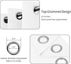 Easy-Going Blackout Curtains for Bedroom, Solid Thermal Insulated Grommet and Noise Reduction Window Drapes, Room Darkening Curtains for Living Room, 2 Panels (42x95 in, White)
