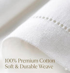 Urban Villa Hemstitch Cloth Dinner Napkins Cotton 20”x20” (Set of 6)-White