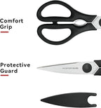 Kitchen Scissors for Food, HUNTER.DUAL Heavy Duty Come Apart Poultry Shears for Cooking, All Purpose for Cutting Chicken, Meat, Fish & Vegetables (Black, 8.35 Inch)