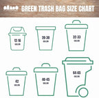 Plasticplace 64-65 Gallon Trash Can Liners for Toter │ 1.5 Mil │ Green Heavy Duty Garbage Bags │ 50” x 60” (50 Count) (W65LDGTL)