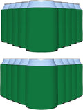 PartyPrints 1000 Pack Kelly Green Blank Can Cooler Sleeves, Customizable Bulk Can Coolers, Extra-Thick Collapsible Drink Insulator Sleeve, Beer Can Coolers for Party Beverages