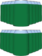 PartyPrints 1000 Pack Kelly Green Blank Can Cooler Sleeves, Customizable Bulk Can Coolers, Extra-Thick Collapsible Drink Insulator Sleeve, Beer Can Coolers for Party Beverages