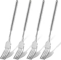 4 PCS Extendable Fork Set, Long Forks, Extended Stainless Steel Telescopic Forks for BBQ, Dinner, Dessert, Sausages, Hot Dogs, 9" to 25.2" Silver