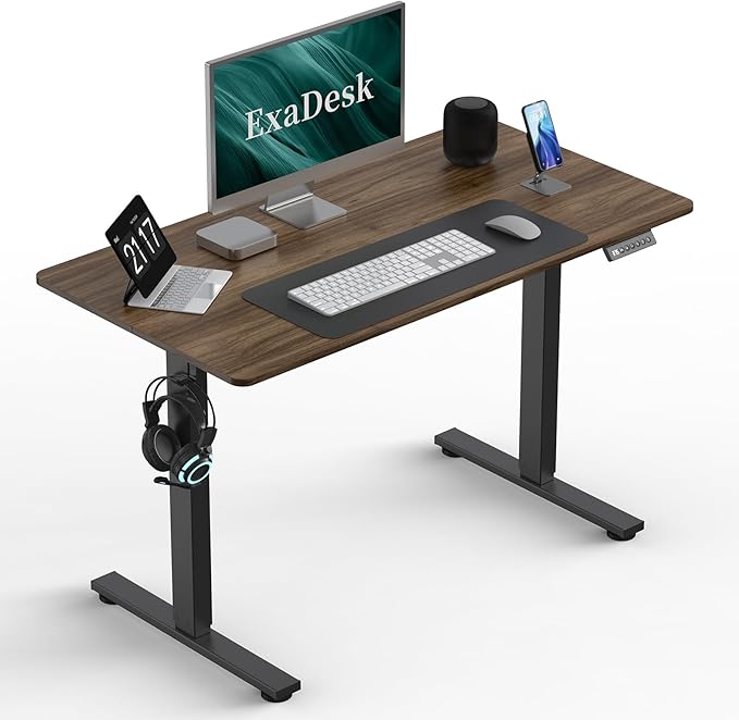 40 * 24 Inches Electric Standing Desk, Adjustable Height Sit Stand Up Desk with 3 Memory Presets, Motorized Home Office Computer Gaming Workstation Desk, Espresso