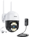 ZOSI C289 2K Pan/Tilt WiFi Add On Camera, 3MP Plug-in Outdoor PT Security Camera, Night Vision, Human Detection, 2 Way Audio, Smart Light Siren, Only Work 2K WiFi NVR System(ZR08RP,ZR08LL)