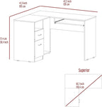 NicBex Kimberly-DW-00052-LWJ Home Office Desks, 47.2"x41.3"x30.4", Gray
