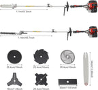Gas Weed Eater 52cc 2-Stroke 7 in 1 String Trimmer/Edger, Multi-Functional Petrol Hedge Trimmer Chainsaw Brush Cutter Weed Wacker Weed Eater Gas Powered for Weed Grass and Bush Shipping from US