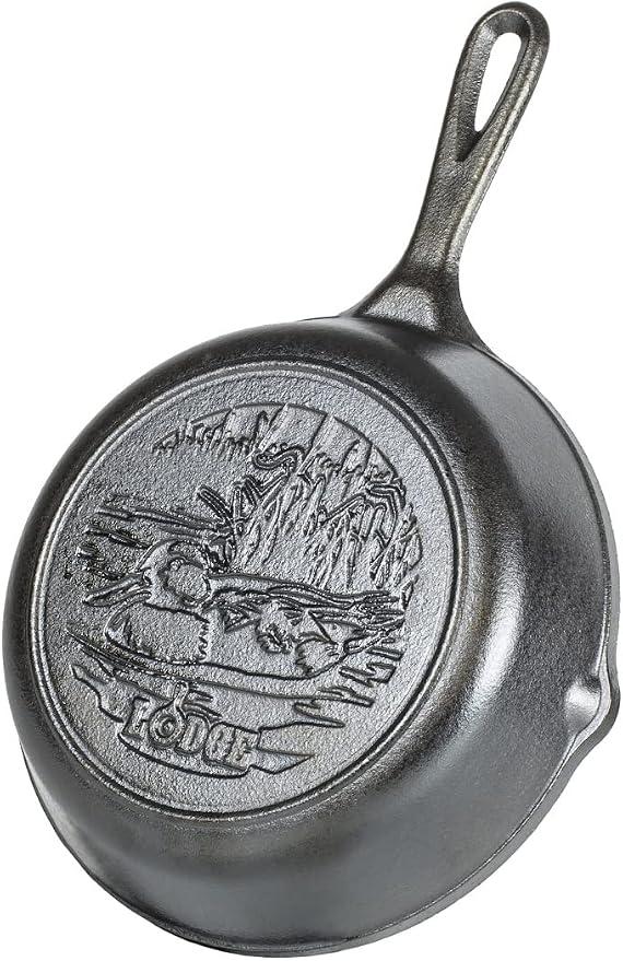 Lodge Wildlife Series-8" Cast Iron Skillet with Duck Scene, 8", Black (Pack of 3)